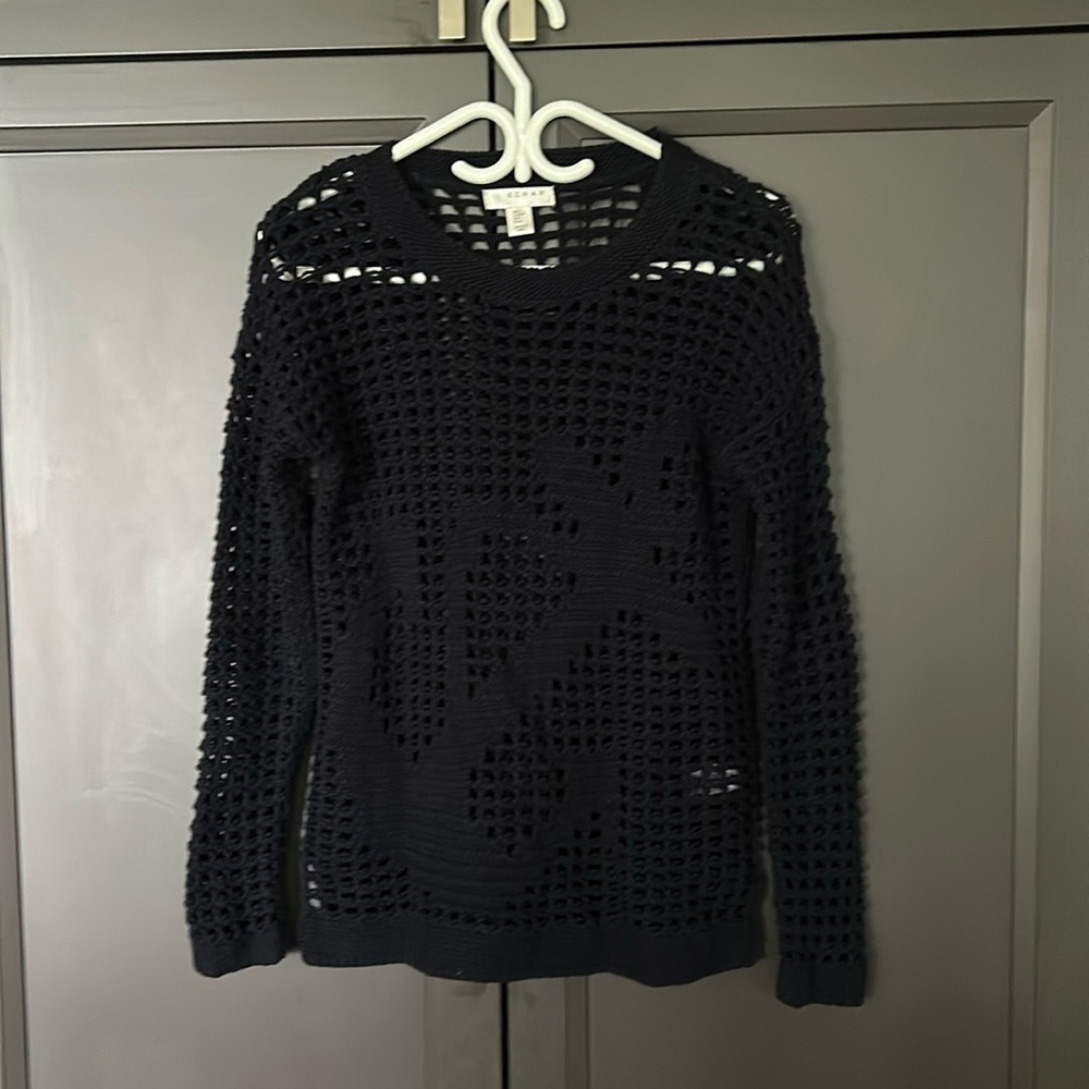 Kenar Crochet Cotton Navy Nautical Sweater - Size S- Excellent Condition- Unworn